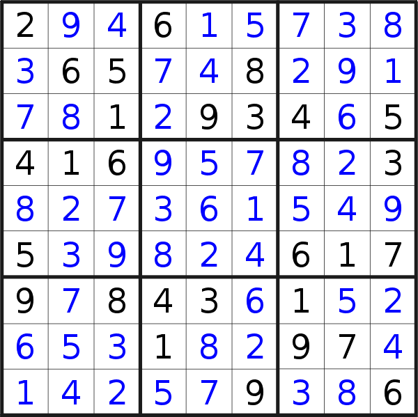 Sudoku solution for puzzle published on Wednesday, 7th of April 2021
