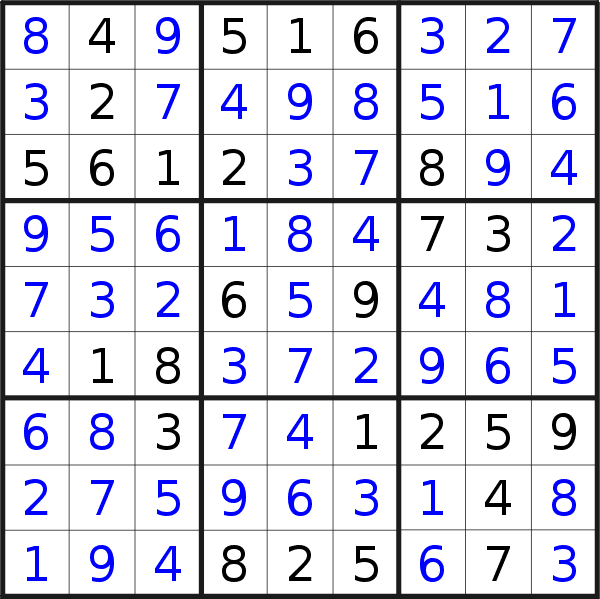Sudoku solution for puzzle published on Sunday, 11th of April 2021