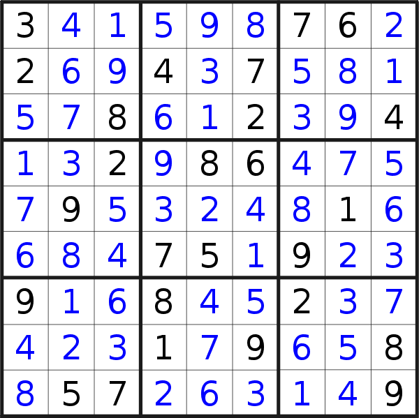Sudoku solution for puzzle published on Tuesday, 13th of April 2021