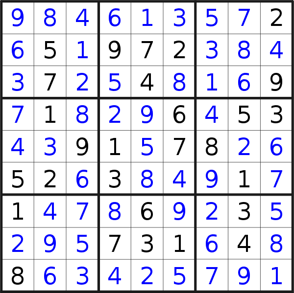 Sudoku solution for puzzle published on Friday, 16th of April 2021