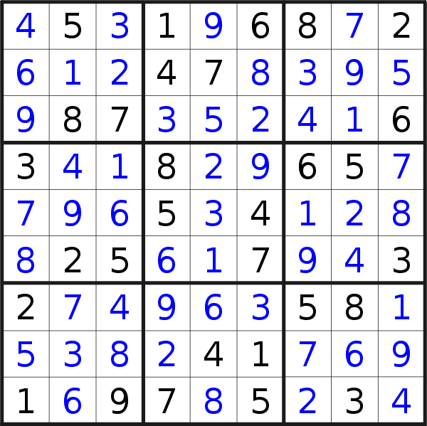 Sudoku solution for puzzle published on Monday, 3rd of May 2021