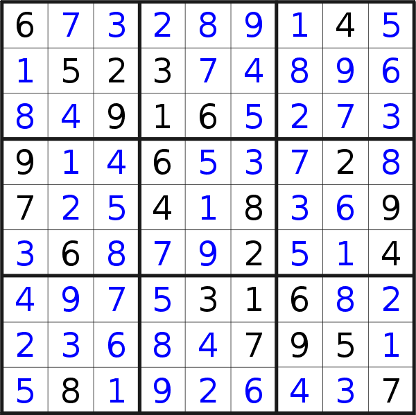 Sudoku solution for puzzle published on Tuesday, 4th of May 2021