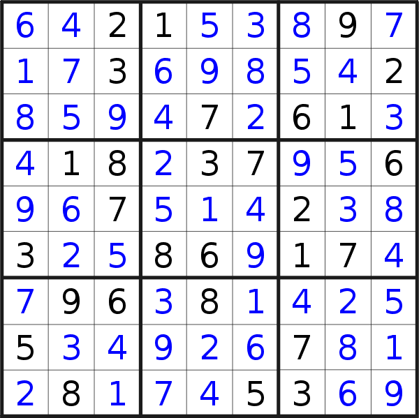Sudoku solution for puzzle published on Sunday, 9th of May 2021