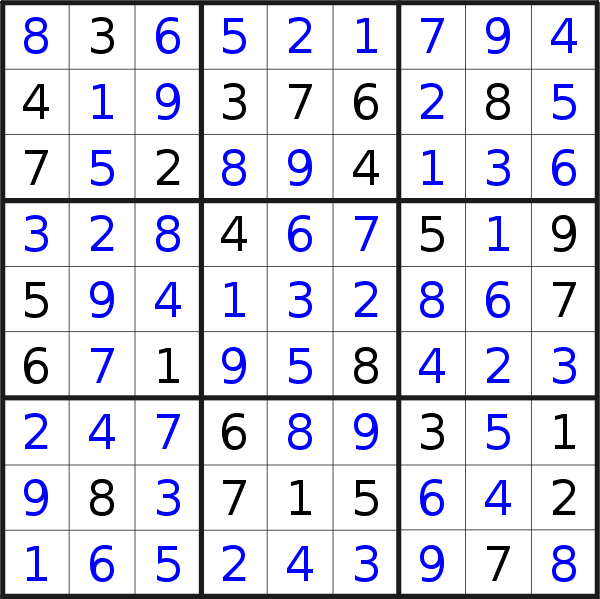 Sudoku solution for puzzle published on Friday, 14th of May 2021