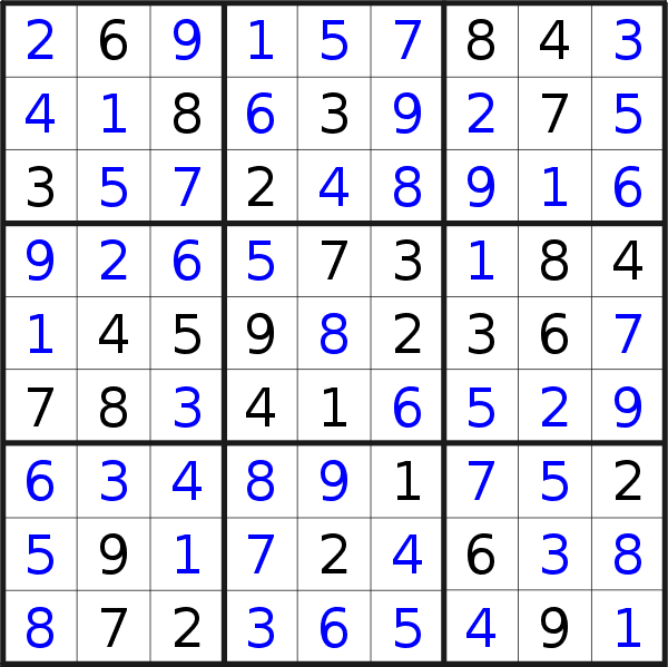 Sudoku solution for puzzle published on Saturday, 15th of May 2021