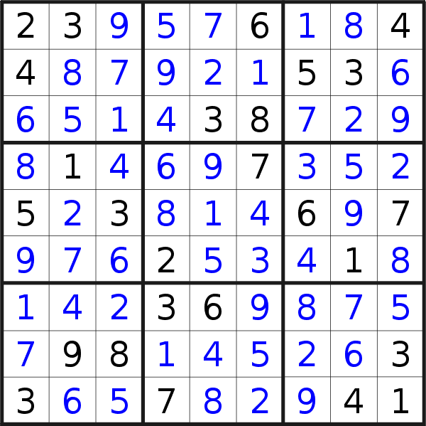 Sudoku solution for puzzle published on Monday, 17th of May 2021