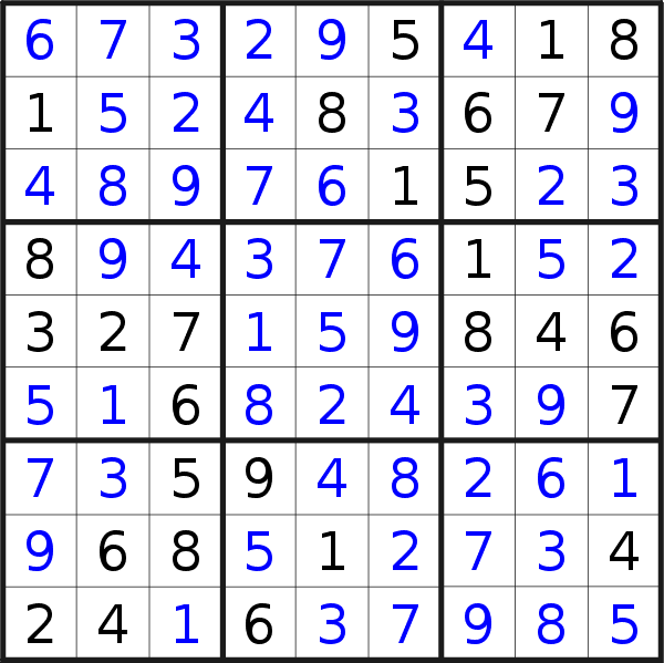 Sudoku solution for puzzle published on Friday, 21st of May 2021