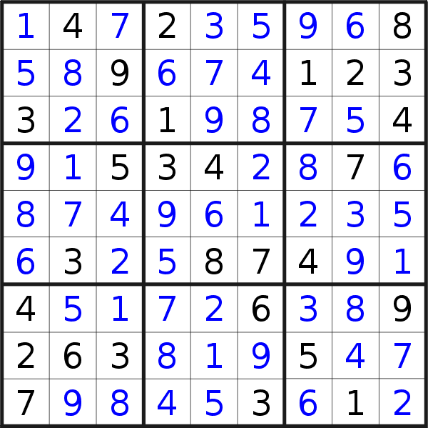 Sudoku solution for puzzle published on Tuesday, 25th of May 2021