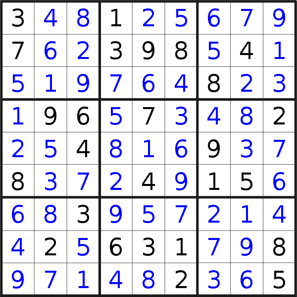 Sudoku solution for puzzle published on Thursday, 27th of May 2021