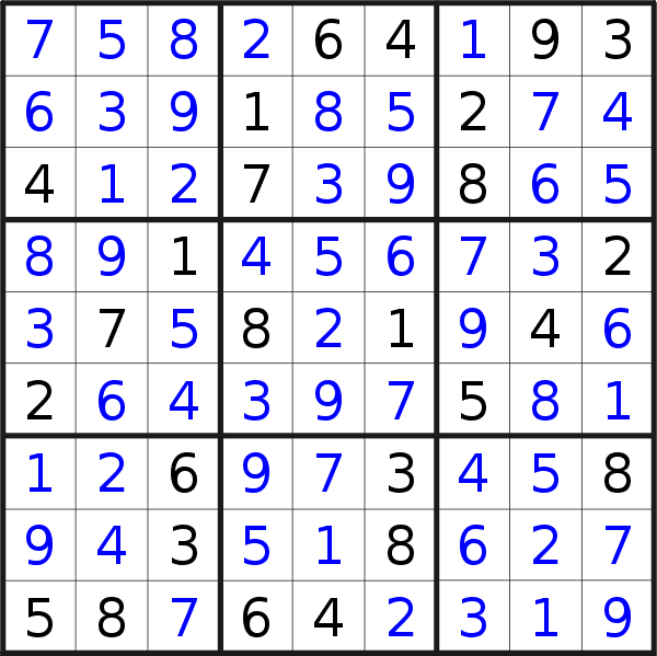 Soluzione del sudoku pubblicato martedì  1 giugno 2021