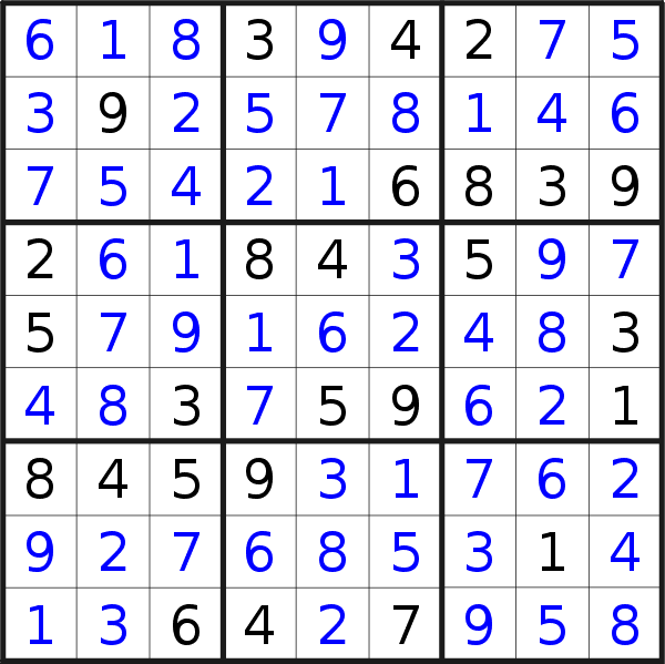 Sudoku solution for puzzle published on Friday, 4th of June 2021