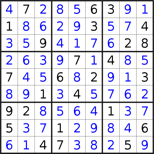 Sudoku solution for puzzle published on Tuesday, 8th of June 2021