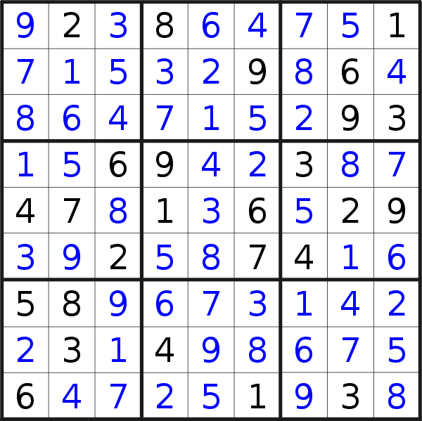 Sudoku solution for puzzle published on Wednesday, 9th of June 2021