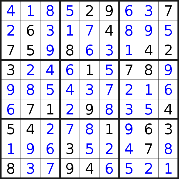 Sudoku solution for puzzle published on Saturday, 12th of June 2021