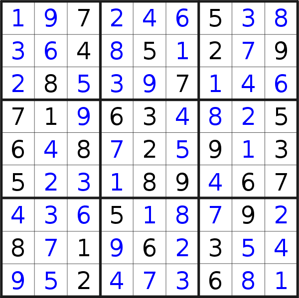 Sudoku solution for puzzle published on Sunday, 4th of July 2021