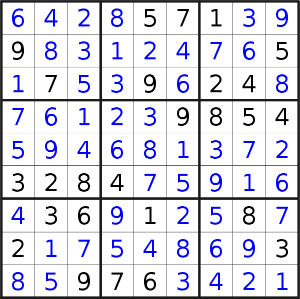 Sudoku solution for puzzle published on Monday, 5th of July 2021