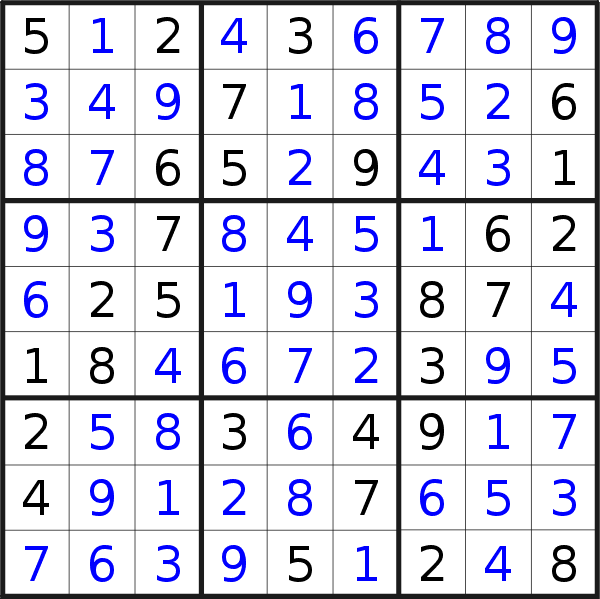Sudoku solution for puzzle published on Wednesday, 7th of July 2021