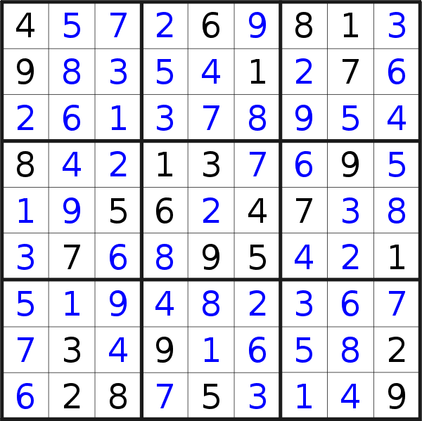 Sudoku solution for puzzle published on Thursday, 8th of July 2021