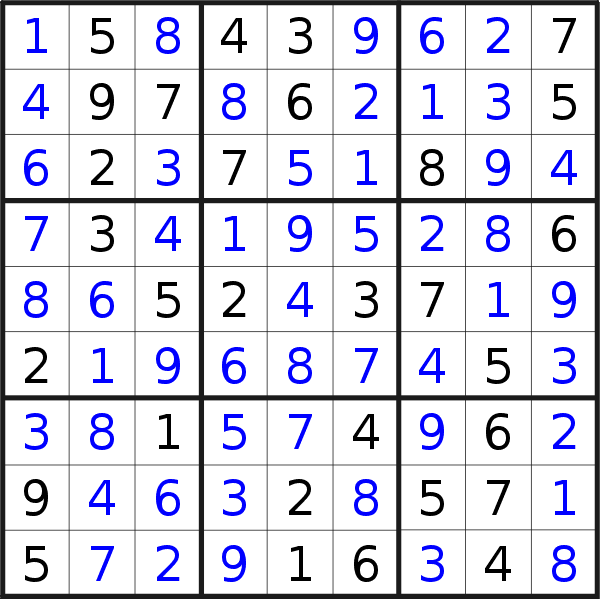 Sudoku solution for puzzle published on Saturday, 17th of July 2021