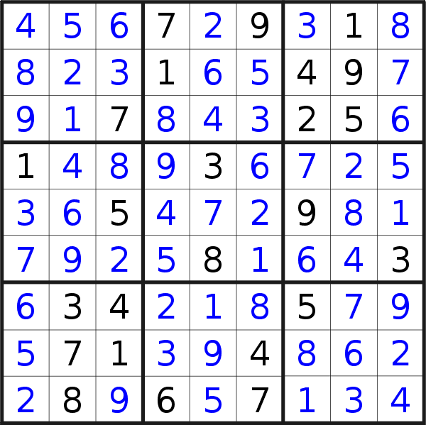 Sudoku solution for puzzle published on Thursday, 22nd of July 2021