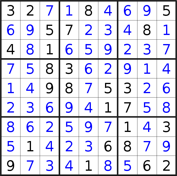 Sudoku solution for puzzle published on Saturday, 24th of July 2021