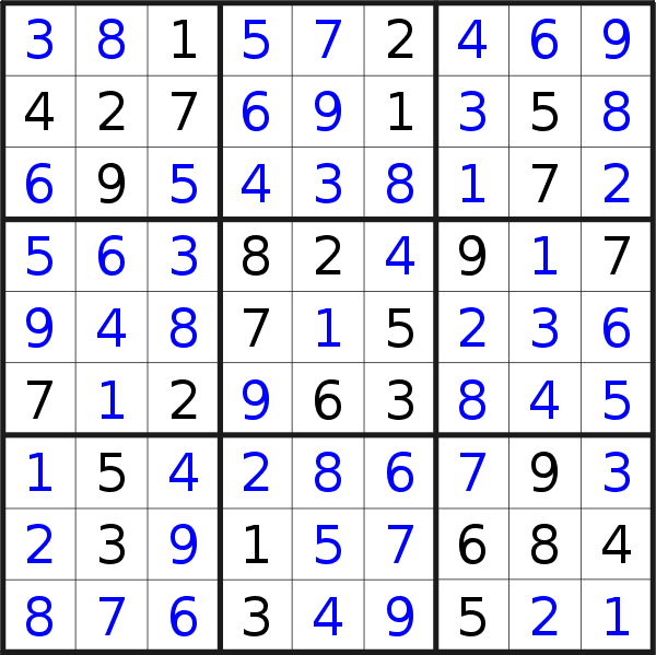 Sudoku solution for puzzle published on Sunday, 25th of July 2021