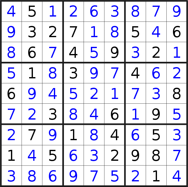 Sudoku solution for puzzle published on Wednesday, 28th of July 2021
