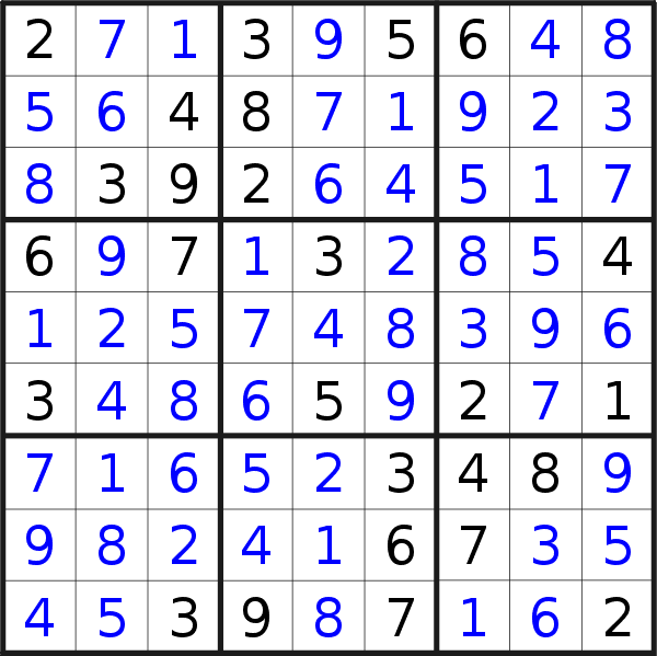 Sudoku solution for puzzle published on Thursday, 29th of July 2021