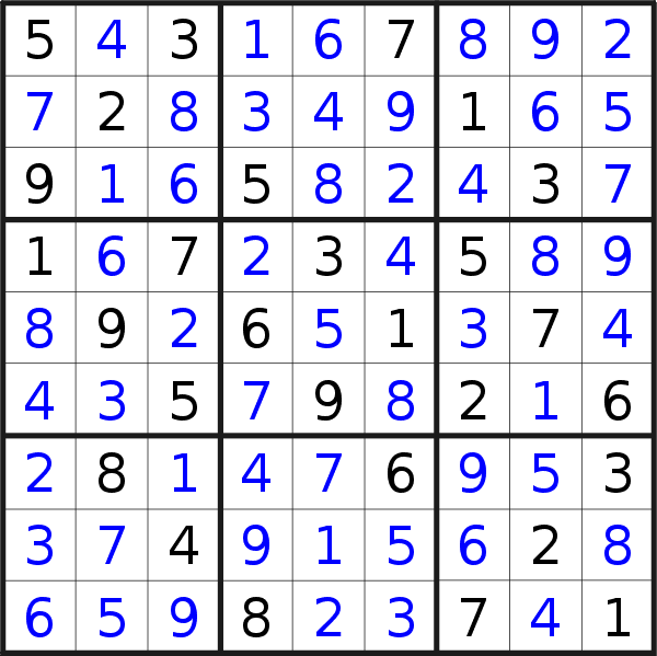 Sudoku solution for puzzle published on Friday, 30th of July 2021