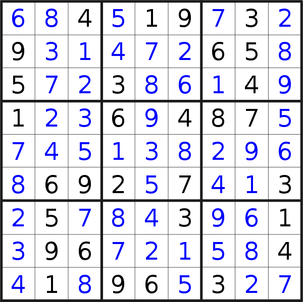Sudoku solution for puzzle published on Wednesday, 4th of August 2021