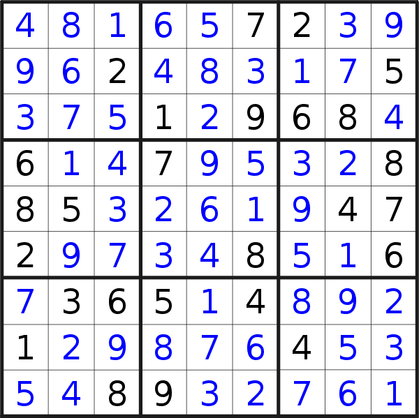 Sudoku solution for puzzle published on Thursday, 12th of August 2021