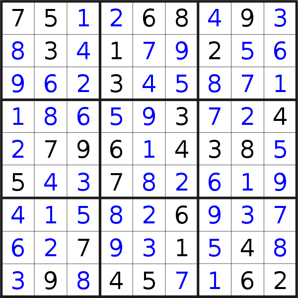 Sudoku solution for puzzle published on Tuesday, 17th of August 2021