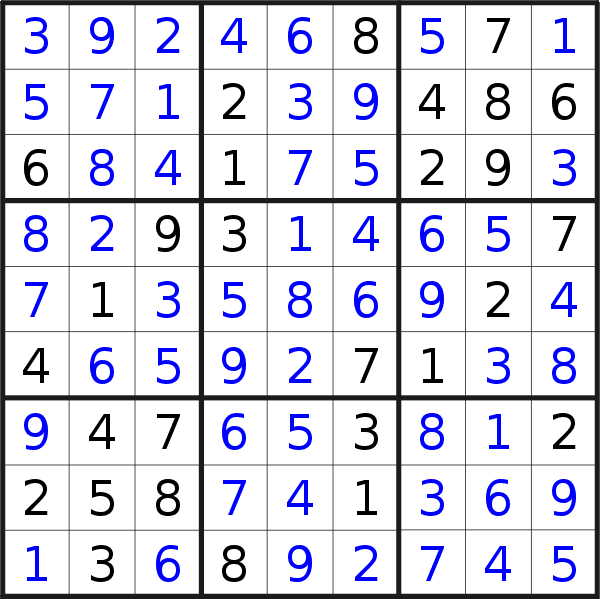 Sudoku solution for puzzle published on Thursday, 19th of August 2021