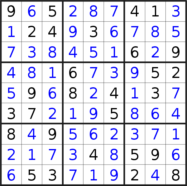 Sudoku solution for puzzle published on Friday, 20th of August 2021