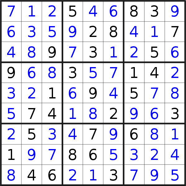 Soluzione del sudoku pubblicato sabato 21 agosto 2021