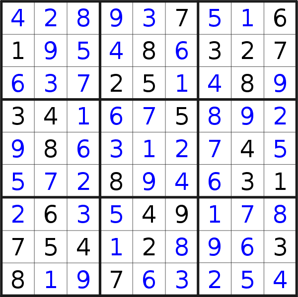 Sudoku solution for puzzle published on Thursday, 2nd of September 2021