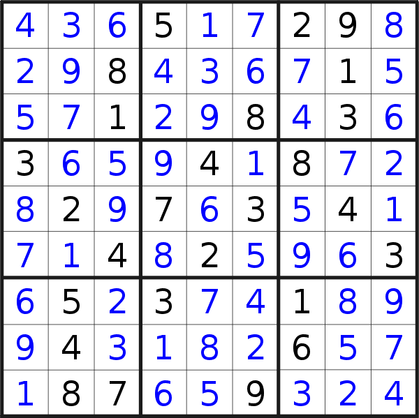 Sudoku solution for puzzle published on Tuesday, 7th of September 2021