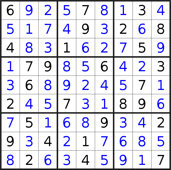 Sudoku solution for puzzle published on Thursday, 16th of September 2021