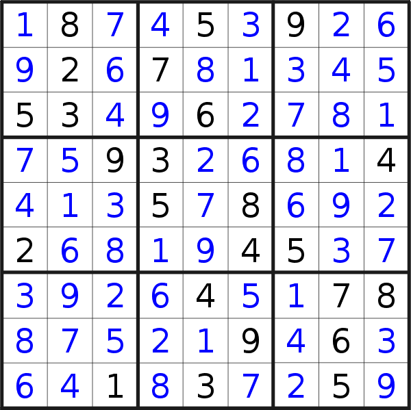 Sudoku solution for puzzle published on Friday, 17th of September 2021