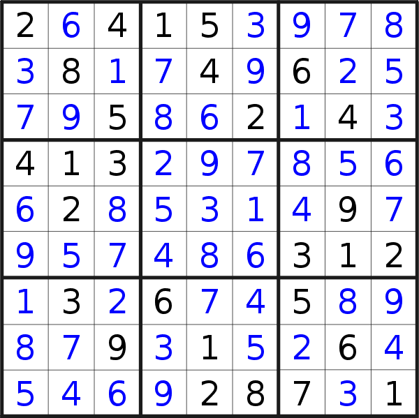 Sudoku solution for puzzle published on Tuesday, 21st of September 2021