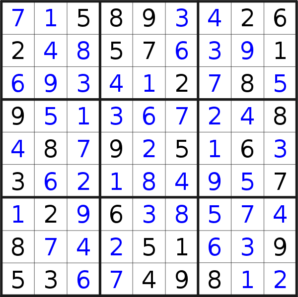 Sudoku solution for puzzle published on Wednesday, 29th of September 2021