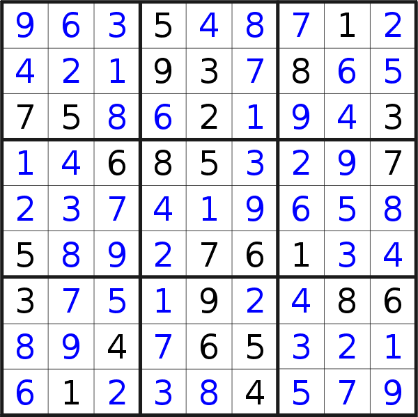 Sudoku solution for puzzle published on Saturday, 2nd of October 2021