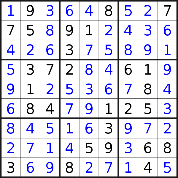 Sudoku solution for puzzle published on Monday, 4th of October 2021