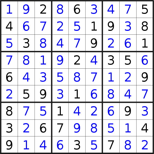 Sudoku solution for puzzle published on Friday, 8th of October 2021