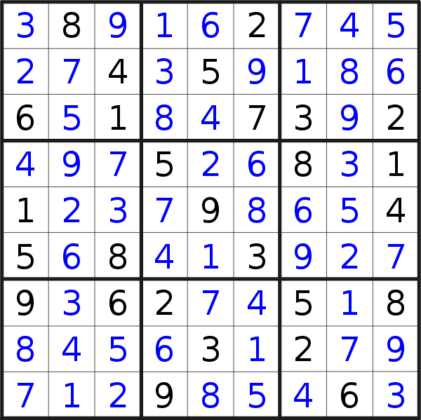 Sudoku solution for puzzle published on Saturday, 9th of October 2021