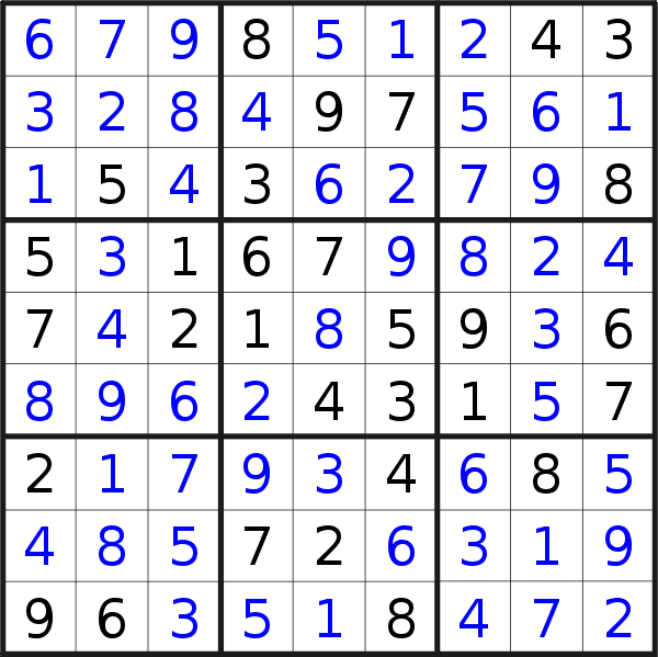 Sudoku solution for puzzle published on Wednesday, 13th of October 2021