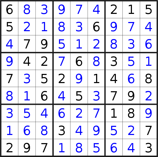 Sudoku solution for puzzle published on Saturday, 16th of October 2021