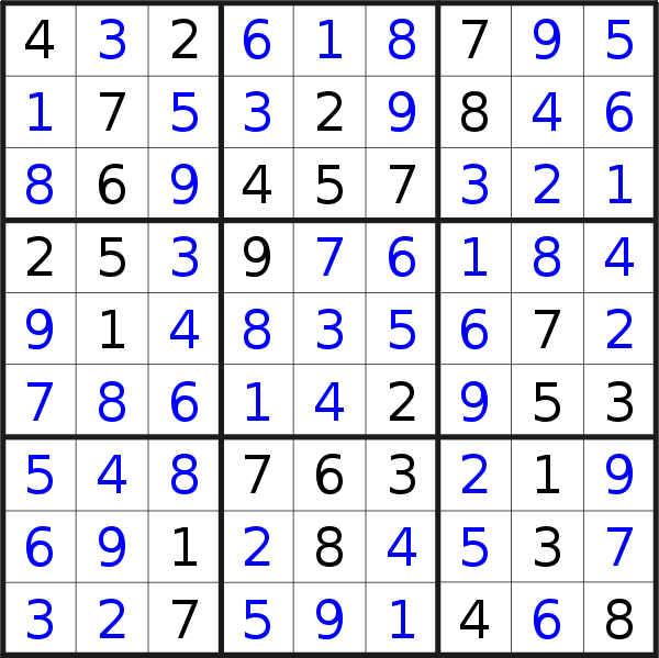 Sudoku solution for puzzle published on Sunday, 17th of October 2021