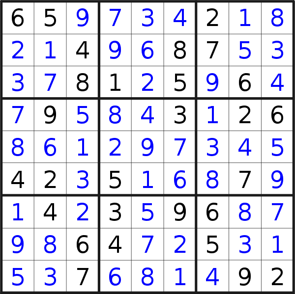 Sudoku solution for puzzle published on Wednesday, 20th of October 2021