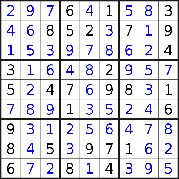 Sudoku solution for puzzle published on Wednesday, 27th of October 2021